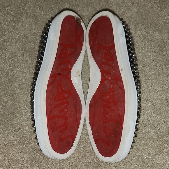 Used Christian Louboutin Men\'s Studded Slip-On Shoes - Black and Red main image 7